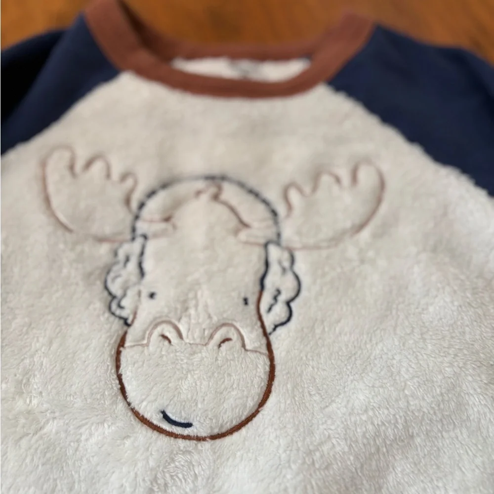 Carter's Navy and Cream Moose Sweatshirt